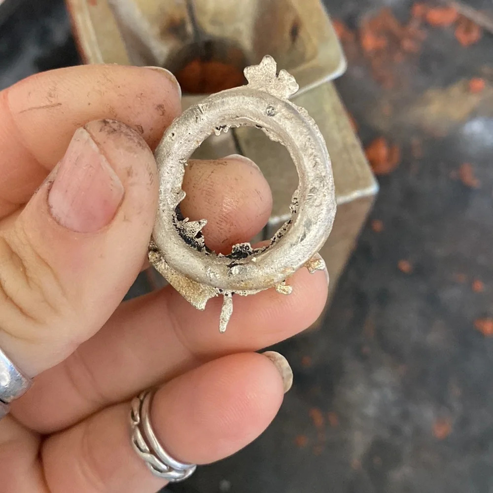 2 handmade *RUSTIC LUXE* sterling silver sand casted chunky rings all sizes - Picture 12 of 16